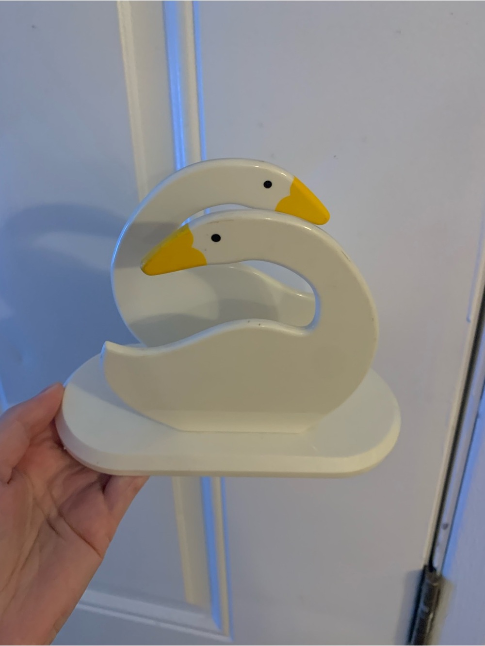 Vintage Plastic 70s Duck Swan Goose Paper Napkin Holder Retro Avon